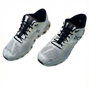 On Cloud X Running Shoes Men's Size 12 White Black Trainers Lightweight Mesh